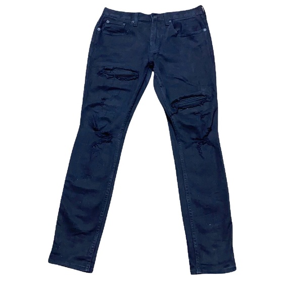 Black Skinny Distressed Jeans 28x30 - Picture 2 of 13